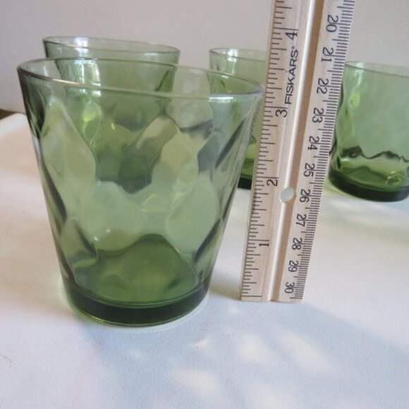 Mid Century Drinking Glasses Hazel Green Atlas Optic Diamond shaped - Picture 2 of 6
